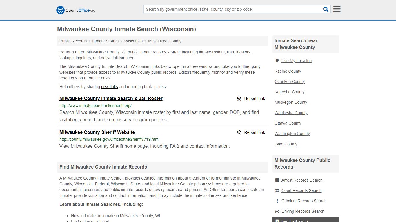 Inmate Search - Milwaukee County, WI (Inmate Rosters ...